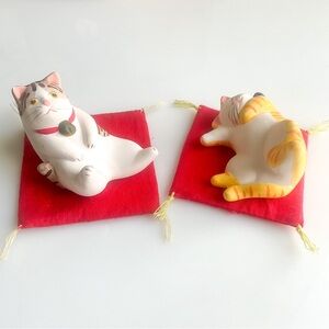 Made in Japan Ceramic Cat Figurines